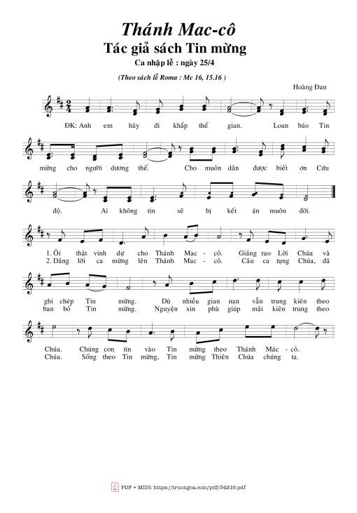 Thánh Maccô - Hoàng Đan