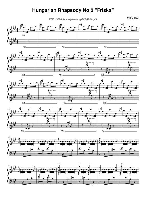 Hungarian Rhapsody No. 2 Friska Piano