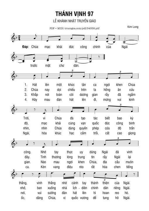 Thánh Vịnh 97, Lễ Khánh Nhật Truyền Giáo