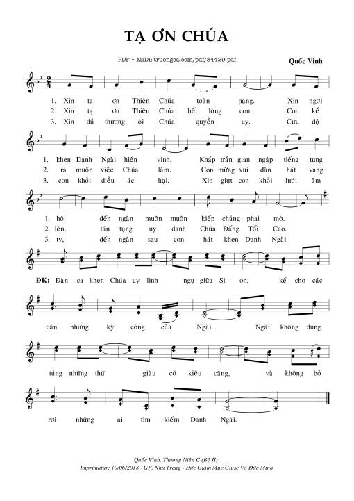 Tạ Ơn Chúa - Quốc Vinh