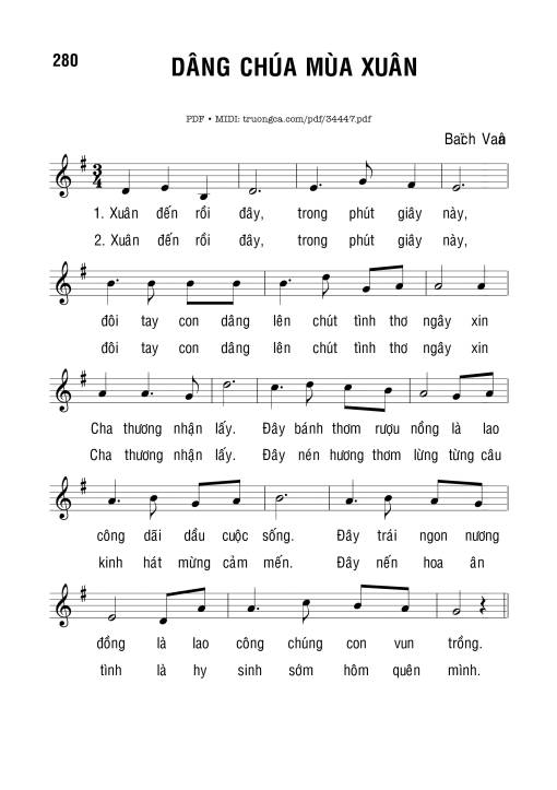 Sheet nhạc PDF bài Dâng Chúa Mùa Xuân