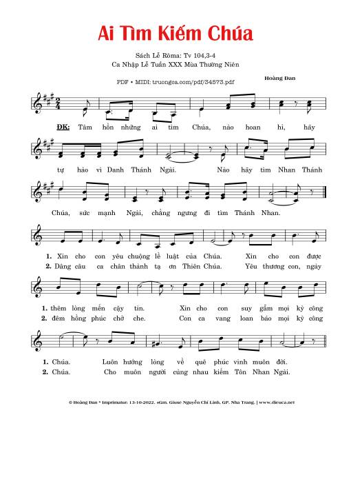 Ca Nhập Lễ (Tuần 30 Tn)