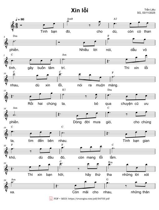 Xin lỗi - Trần Liêu