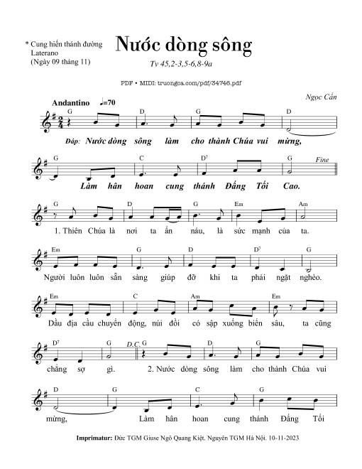 Thánh Vịnh 45, Nước dòng sông (Ngày 09-11)