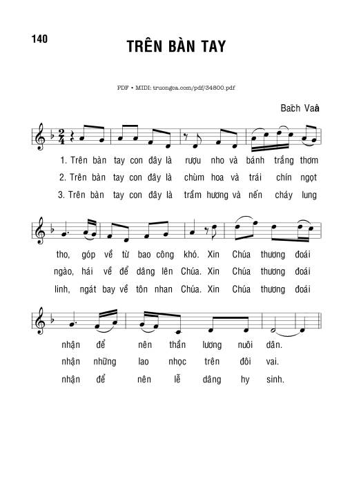 Trên Bàn Tay - Bạch Vân