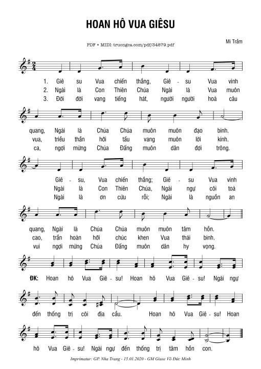 Hoan Hô Vua Giêsu