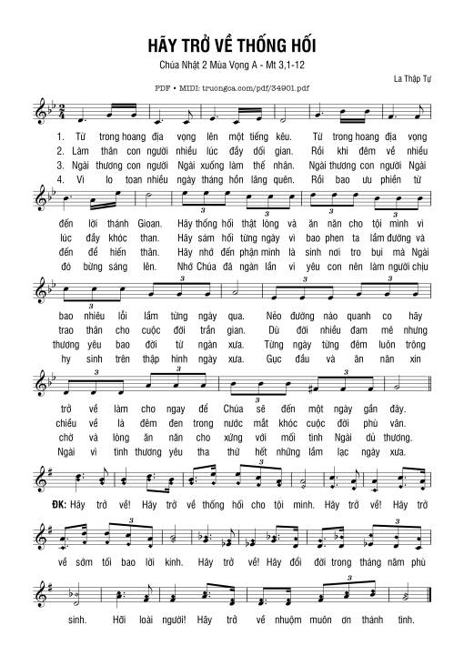 Hãy Trở Về Thống Hối