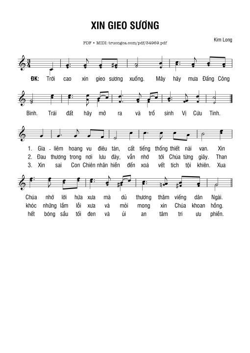 Xin Gieo Sương - Kim Long