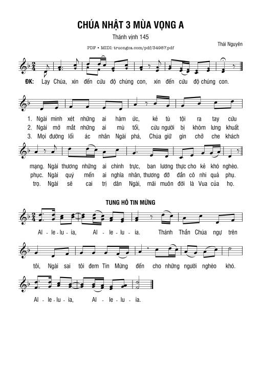 Thánh Vịnh 145, Chúa Nhật 3A Mùa Vọng