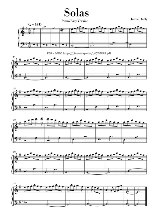 Solas - Jamie Duffy Piano EASY