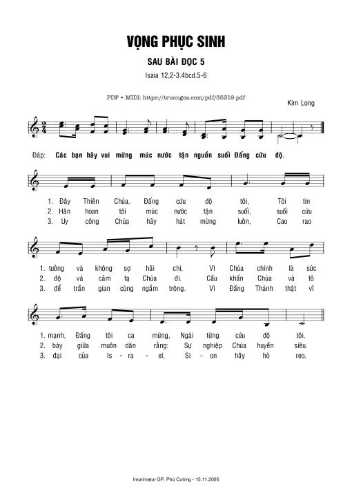 Vọng Phục Sinh Bài 5