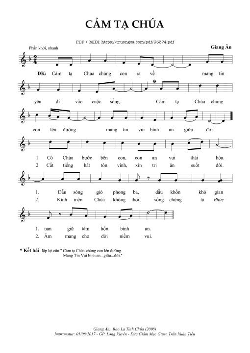 Cảm Tạ Chúa - Giang Ân