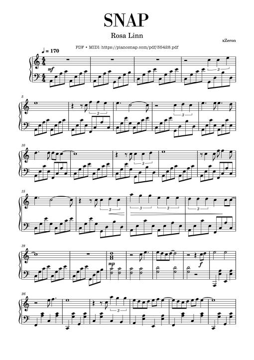SNAP Piano - Rosa Linn