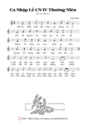 Thánh Vịnh 105, Ca Nhập Lễ Chúa Nhật 4 Thường Niên