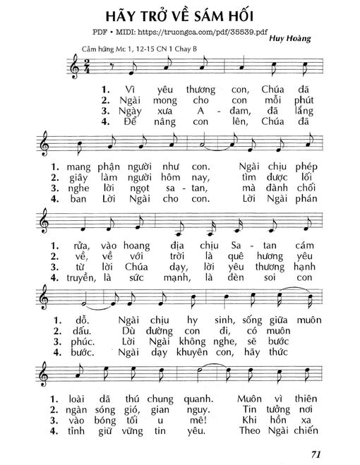 Hãy Trở Về Sám Hối - Lm