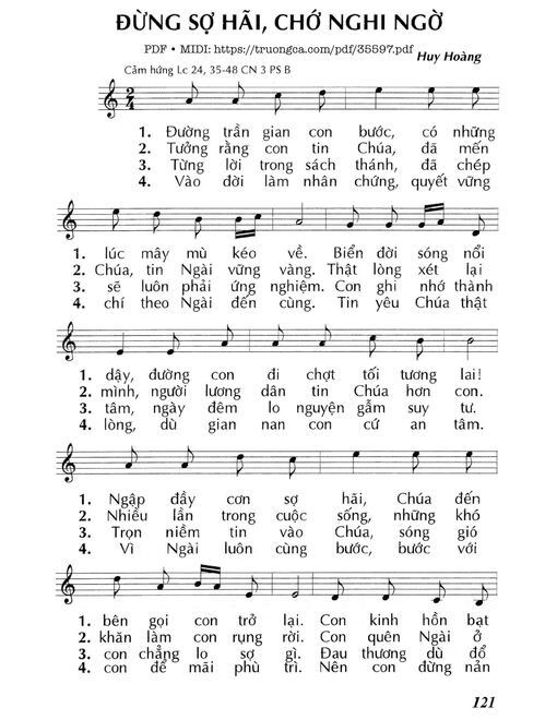 Đừng Sợ Hãi Chớ Nghi Ngờ - Lm