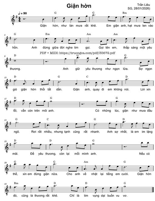 Giận hờn - Trần Liêu