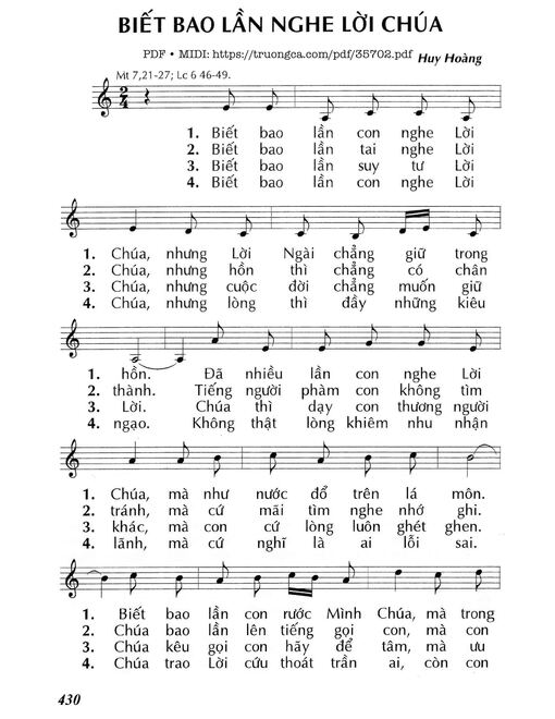 Biết Bao Lần Nghe Lời Chúa