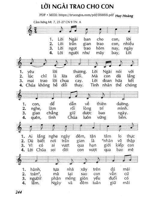 Lời Ngài Trao Cho Con (Cn9 Tna)