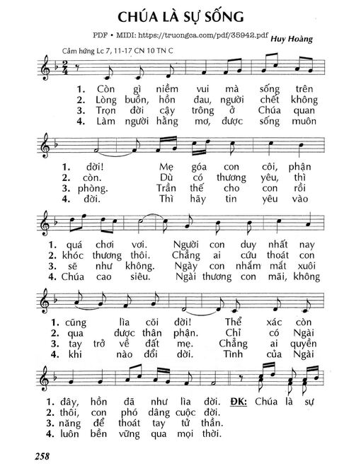 Chúa Là Sự Sống (Cn10 Tnc)