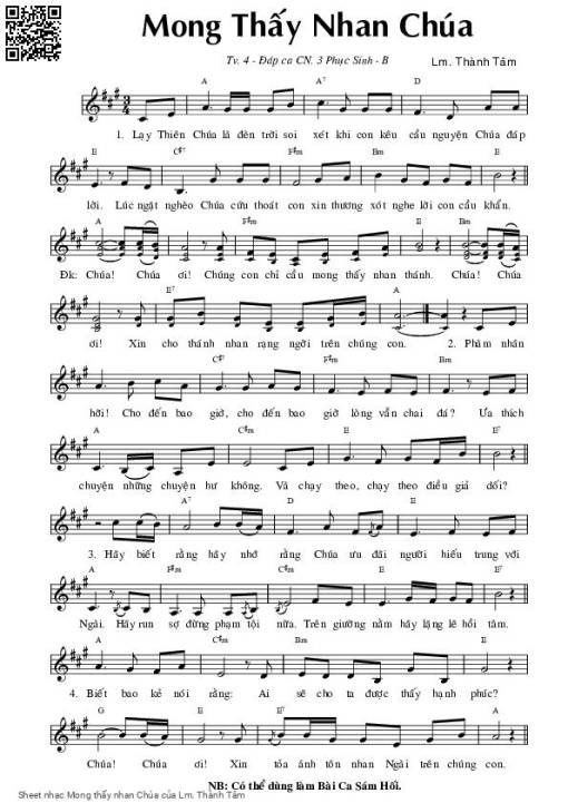 Mong thấy nhan Chúa