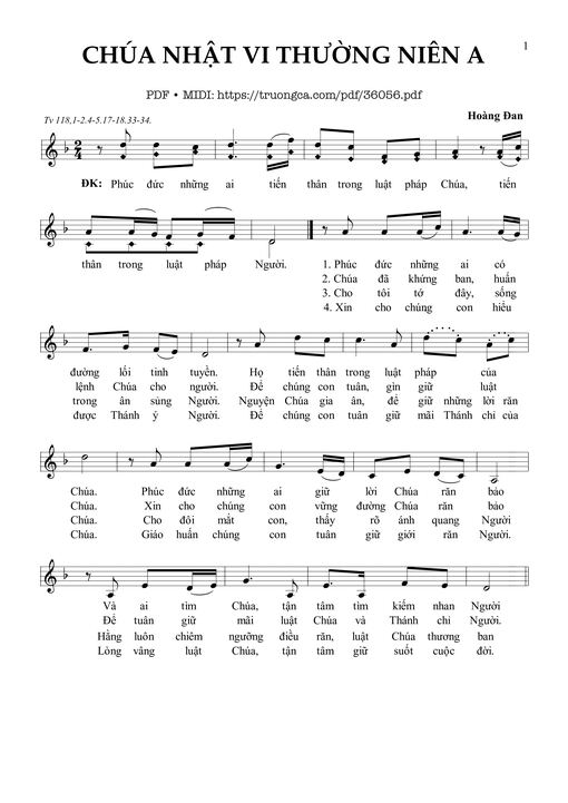 Chúa Nhật 6 Thường Niên A (Tv 118) - Hoàng Đan