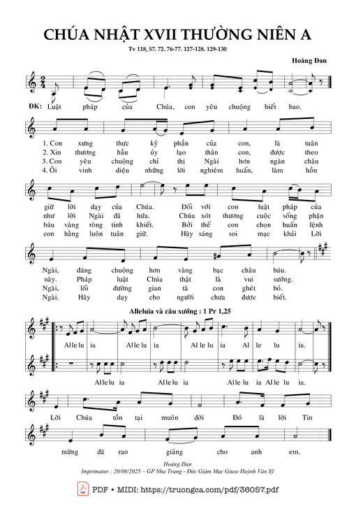 Chúa Nhật 17 Thường Niên A (Tv 118)