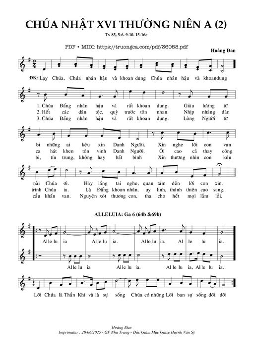 Chúa Nhật 16 Thường Niên A [2] (Tv 85)