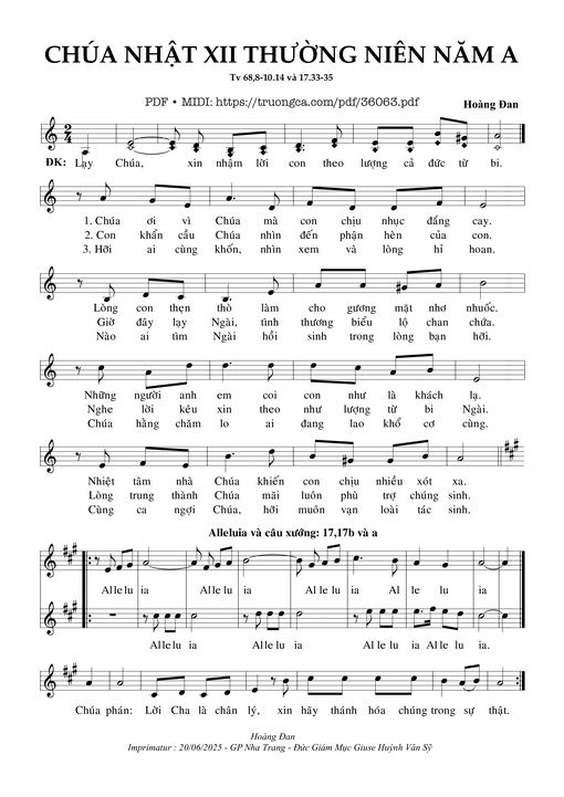 Chúa Nhật 12 Thường Niên Năm A (Tv 68)