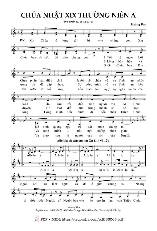 Chúa Nhật 19 Thường Niên A (Tv 84)