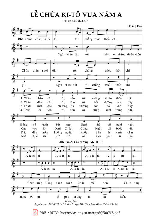 Lễ Chúa Kitô Vua Năm A (Tv 22)