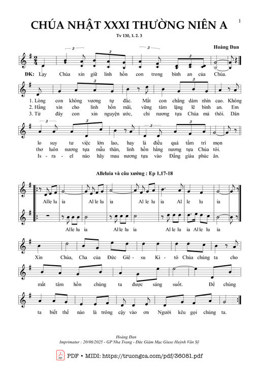 Chúa Nhật 31 Thường Niên A (Tv 130)