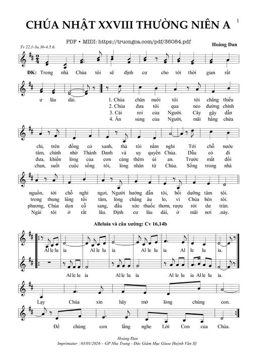 Chúa Nhật 28 Thường Niên A (Tv 22)