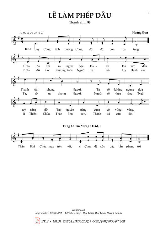 Lễ Làm Phép Dầu (Tv 88)