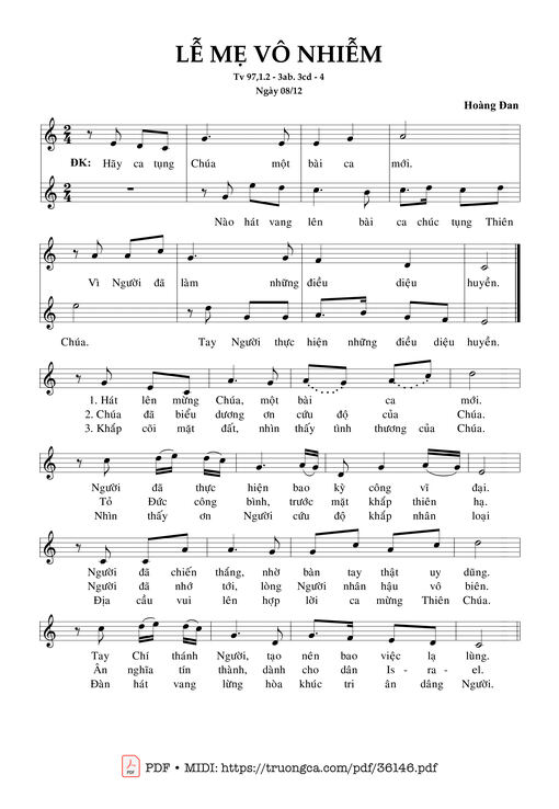 Lễ Mẹ Vô Nhiễm (Tv 97, Ngày 08/12)