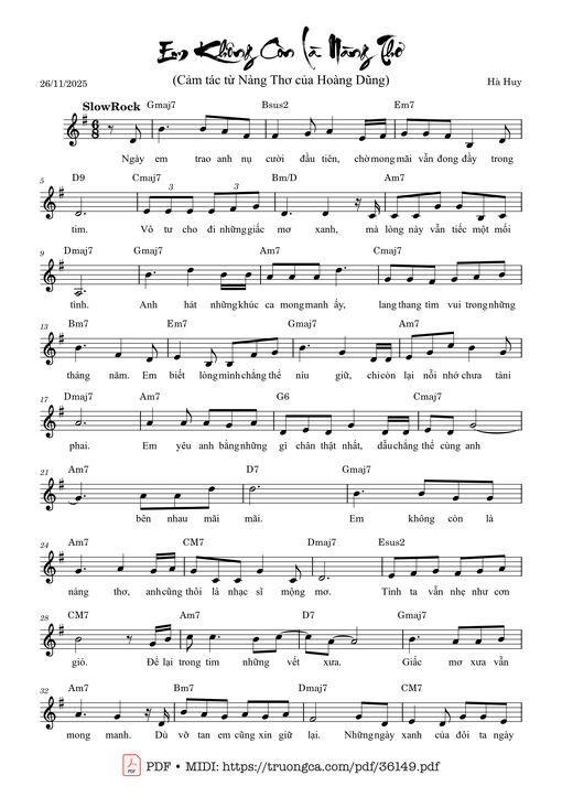 Em không còn là nàng thơ