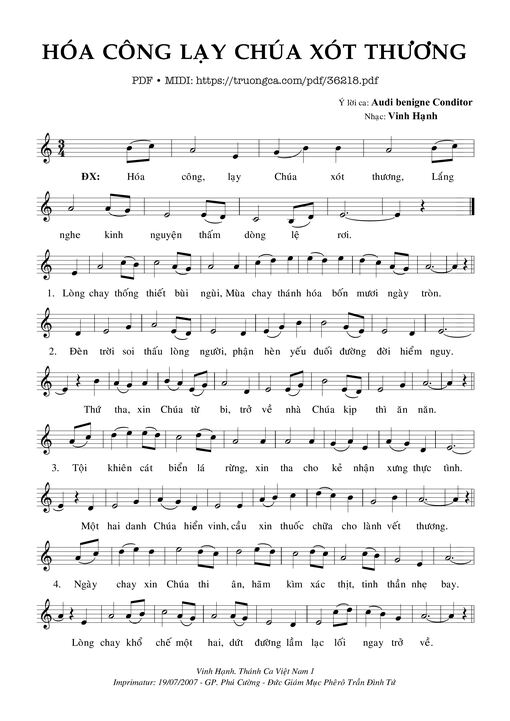 Hóa Công Lạy Chúa Xót Thương