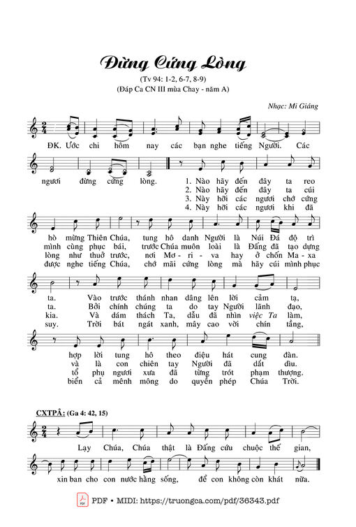 Thánh Vịnh 94, Đừng Cứng Lòng