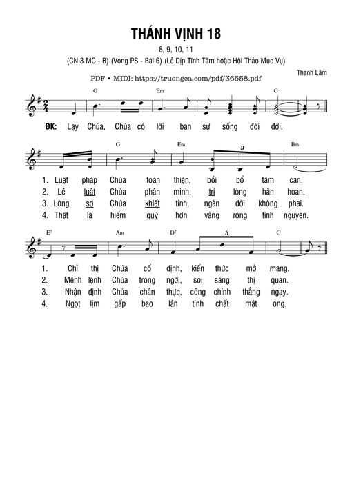 Thánh Vịnh 18, Vọng Phục Sinh - Bài 6