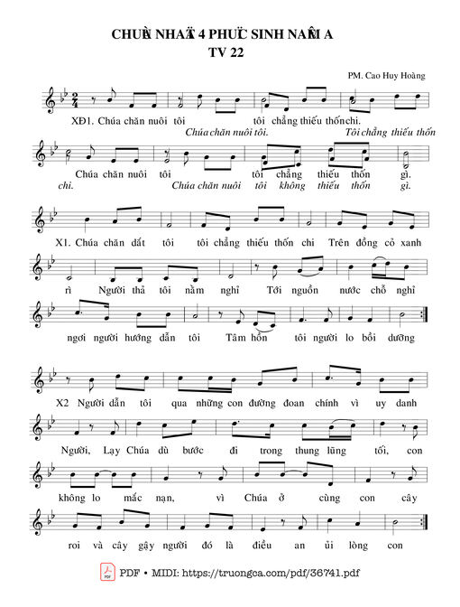 Thánh Vịnh 22, Chúa Nhật 4A Phục Sinh