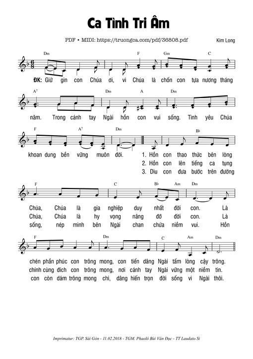 Ca Tình Tri Âm - Kim Long