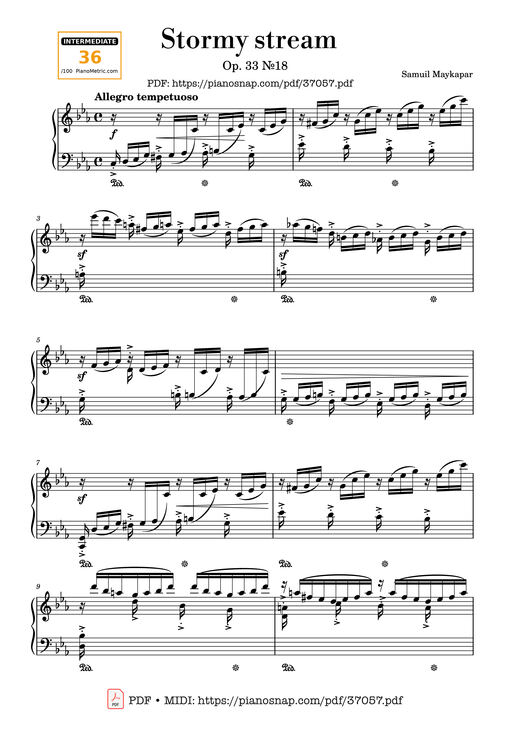 Etude Op. 33 No. 18 Stormy stream