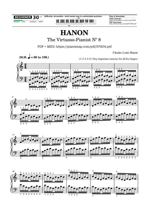 Hanon - The Virtuoso Pianist No. 8
