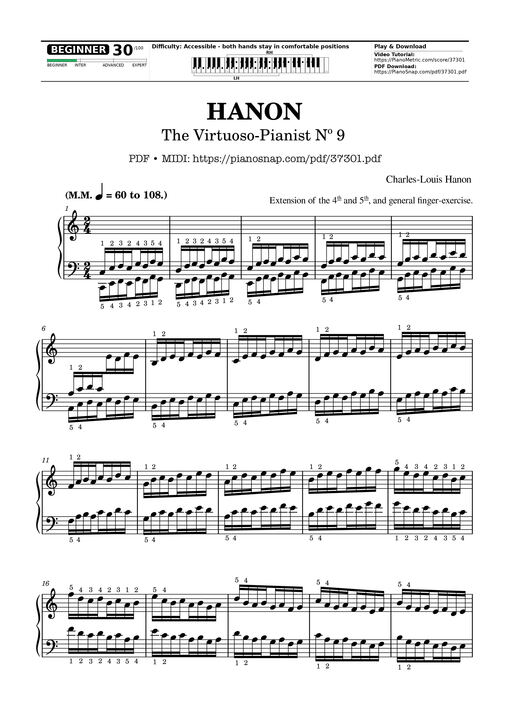 Hanon - The Virtuoso Pianist No. 9