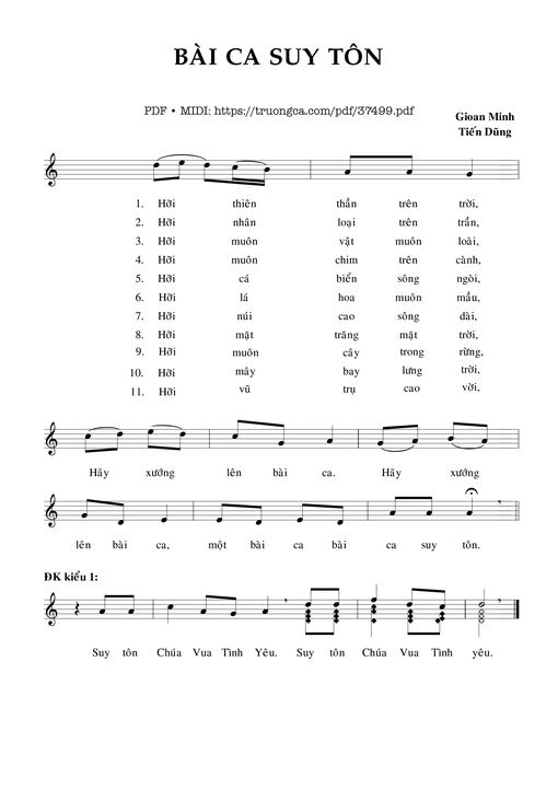 Bài Ca Suy Tôn - Gioan Minh &Amp; Tiến Dũng