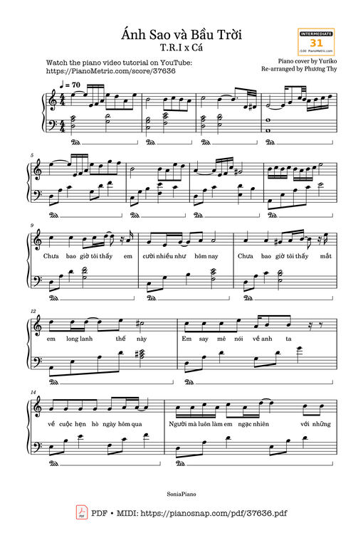 Ánh sao và bầu trời Piano