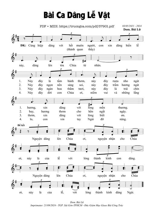 Bài Ca Dâng Lễ Vật
