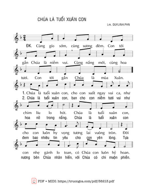 Chúa Là Tuổi Xuân Con