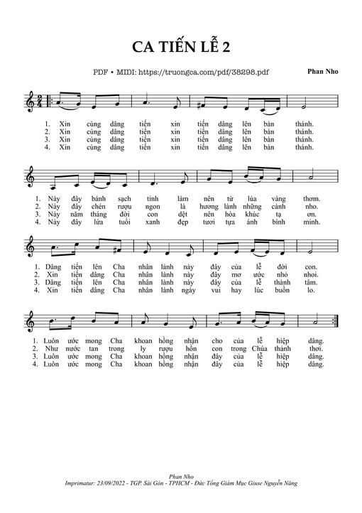 Ca Tiến Lễ 2 - Phan Nho