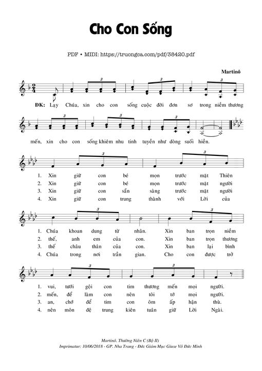Cho Con Sống -  Martino